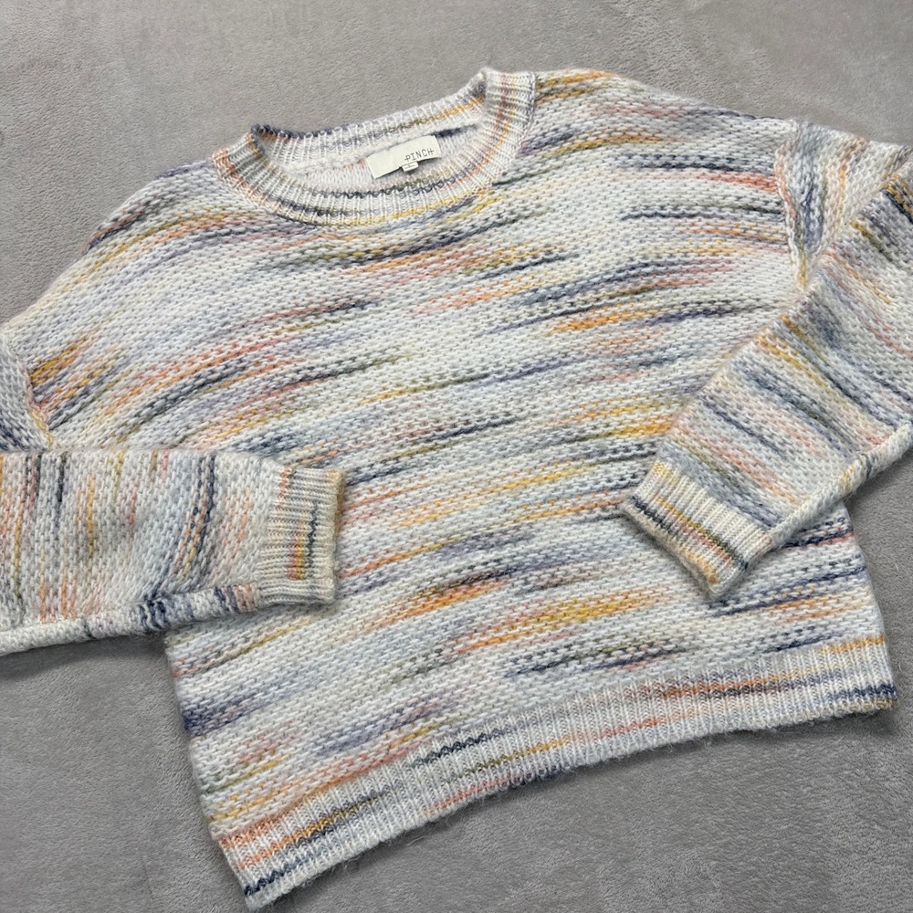 PINCH Shirt Women's Small Multicolor‎ Striped Knit Sweater Crew Neck Long Sleeve